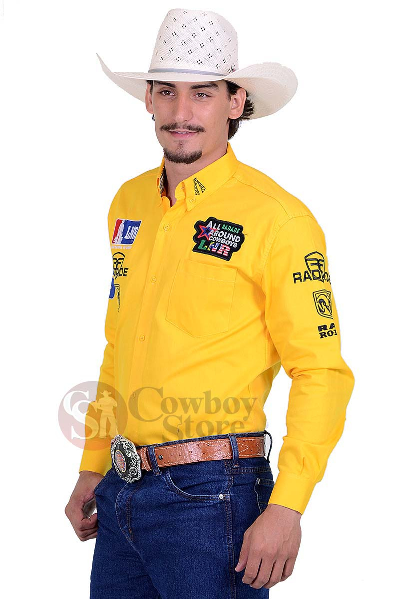 Camisa Radade Manga Longa Bordada LNR Amarela - 1357