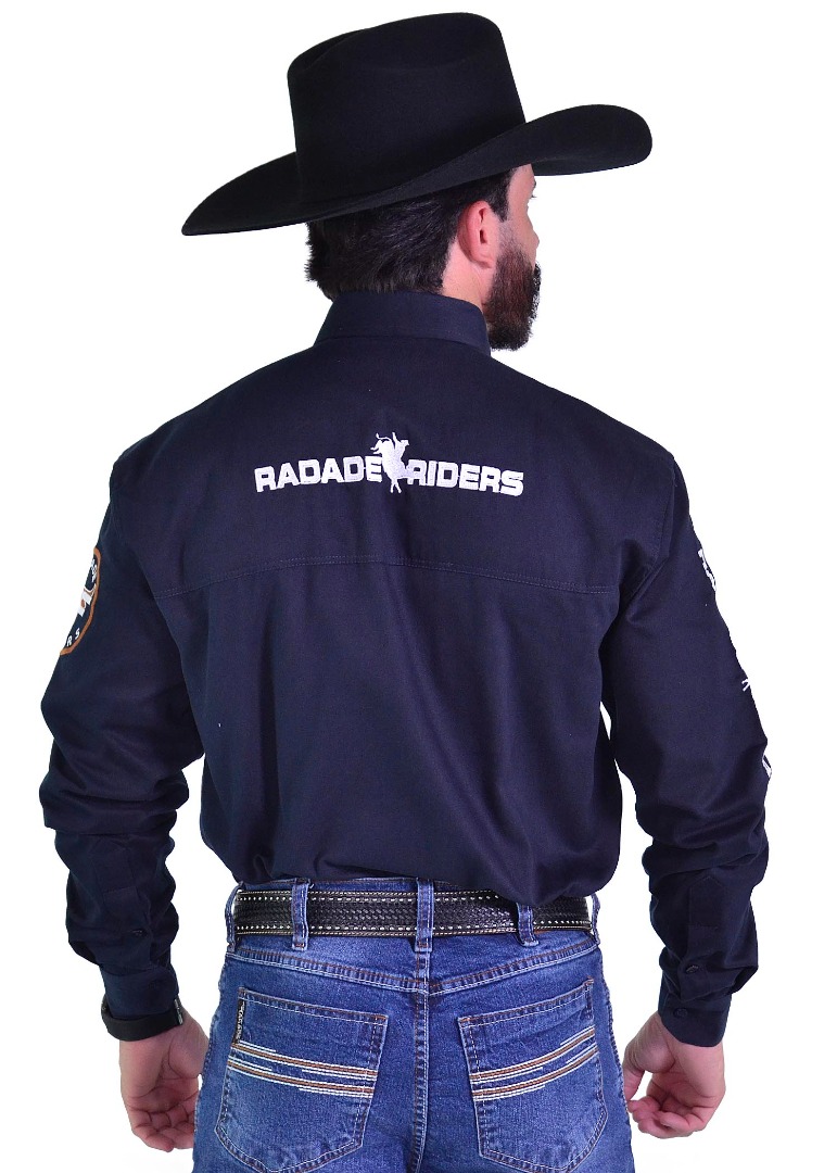 Camisa Radade Manga Longa Bordada RIDERS cor Marinho - 1924