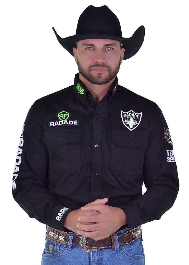 Camisa Radade Manga Longa Bordada TEAM SERIES Preta - 1684