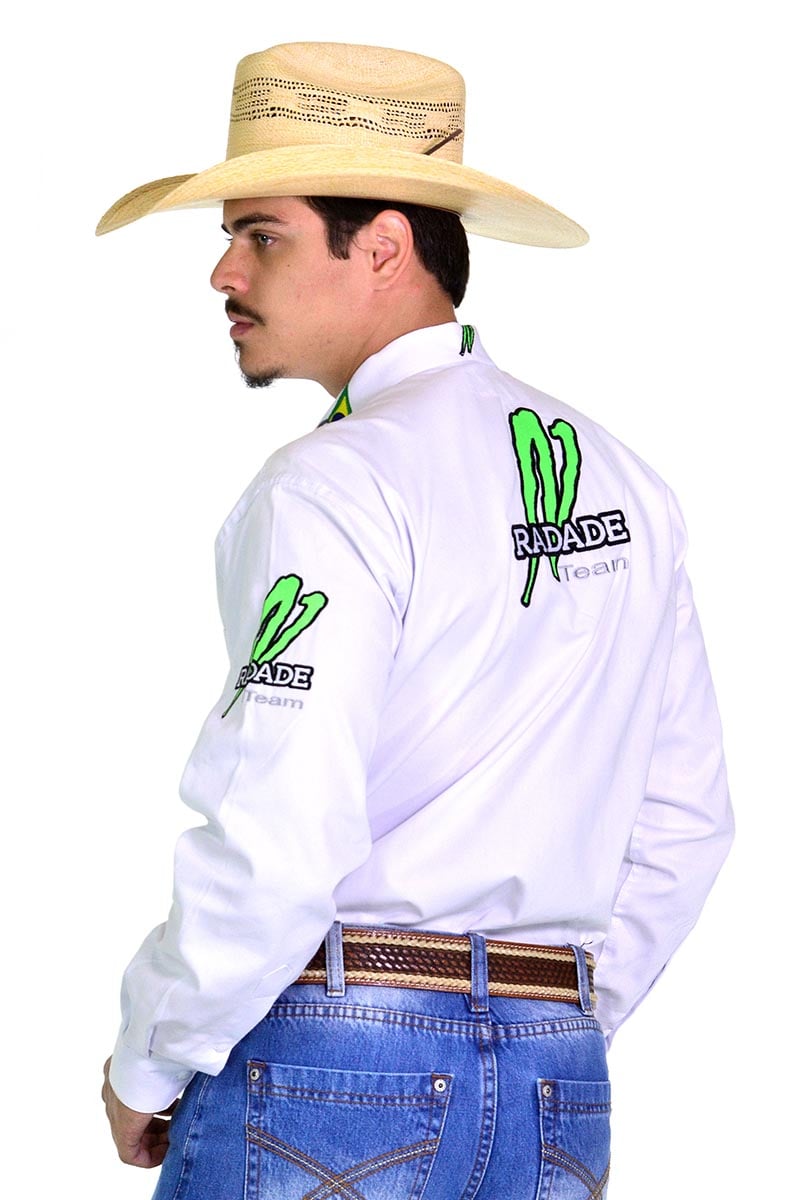 Camisa Radade Manga Longa Bordada VT Brands Branca - 0946