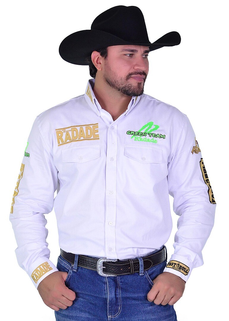 Camisa Radade Manga Longa Green Team cor Branca - 0939