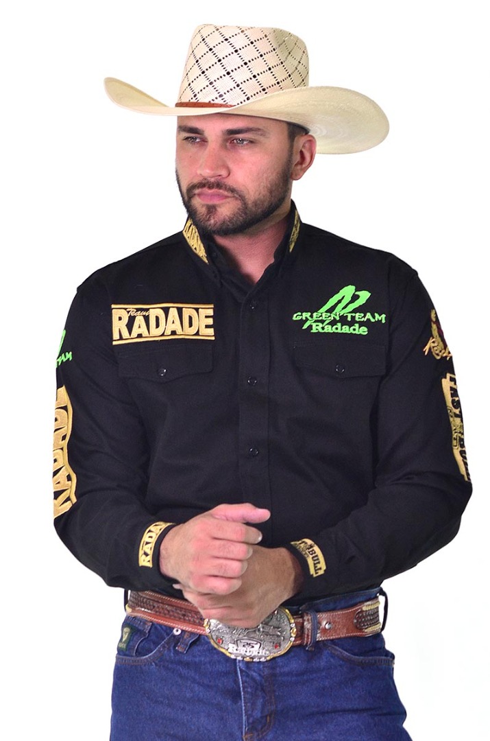 Camisa Radade Manga Longa Green Team cor Preta 0588