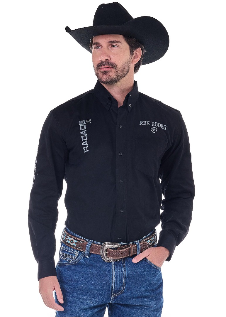 Camisa Radade Manga Longa RDE Rodeo cor Preto
