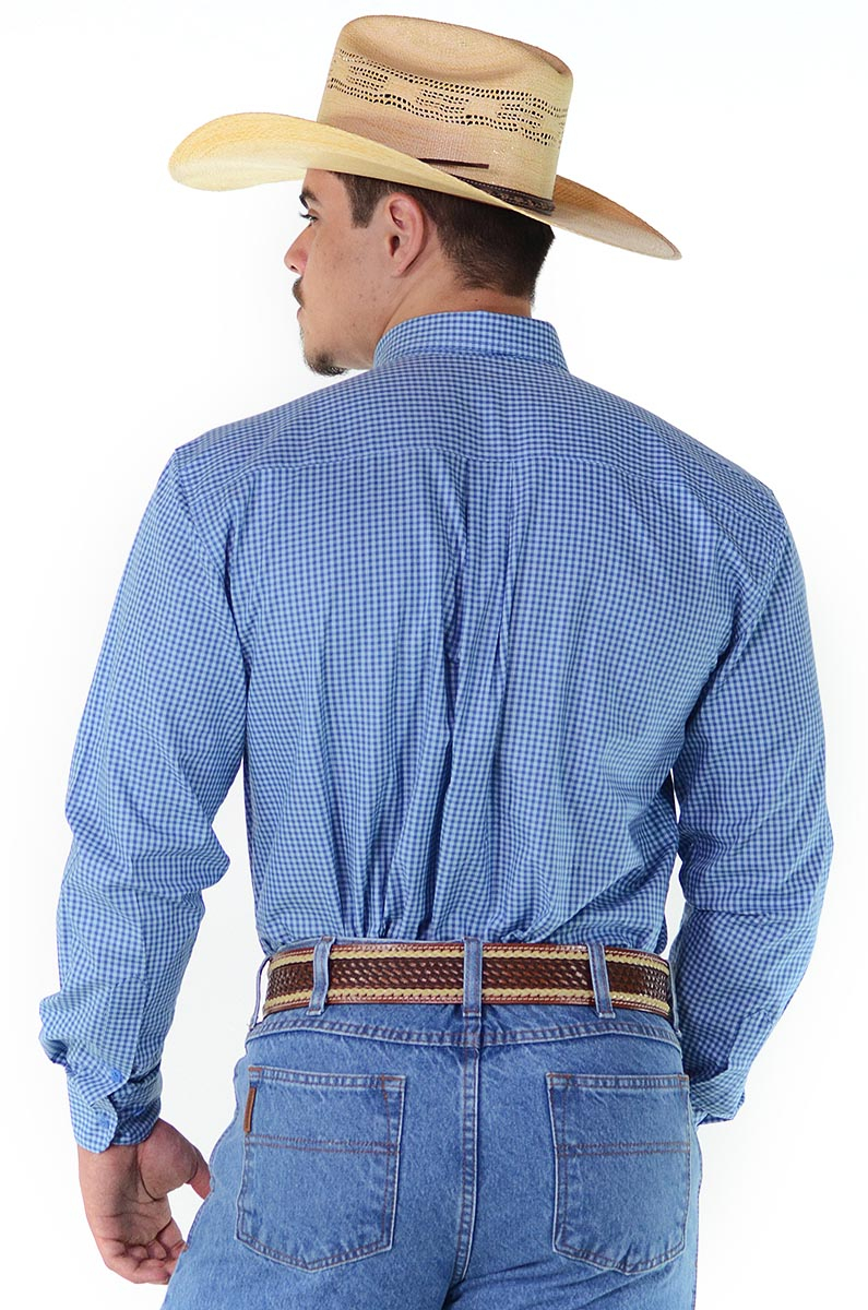 Camisa Radade Manga Longa Xadrez Fifty Azul Claro - 1134