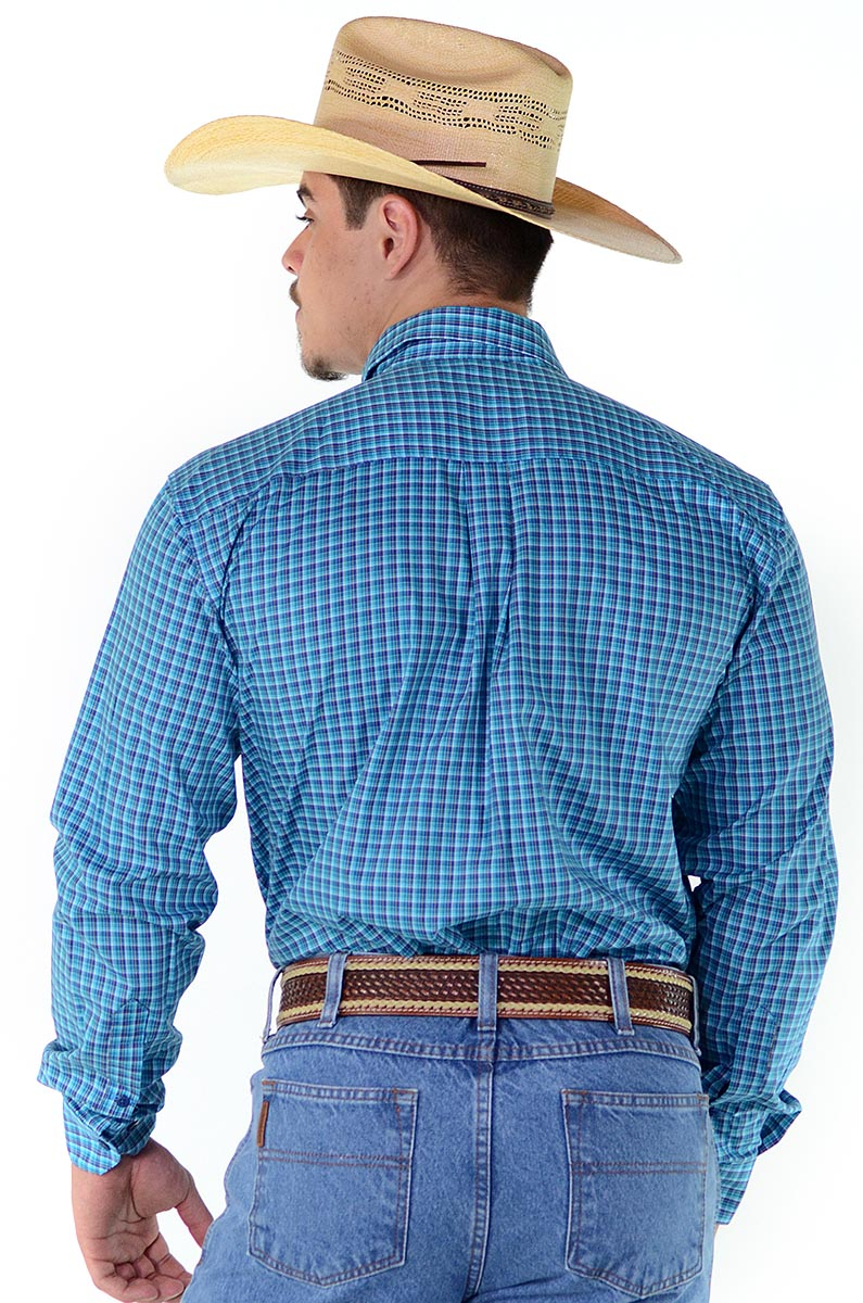 Camisa Radade Manga Longa Xadrez Fifty Azul e Marinho - 1130