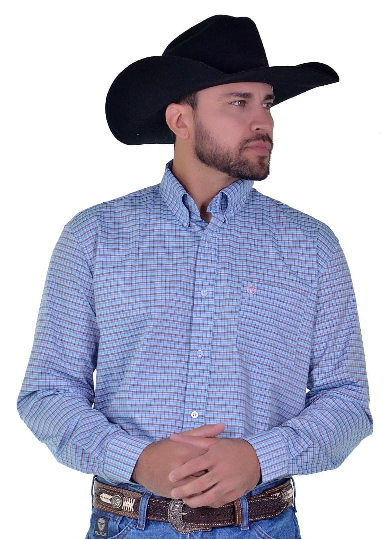 Camisa Radade Manga Longa Xadrez Fifty cor Azul - 1700