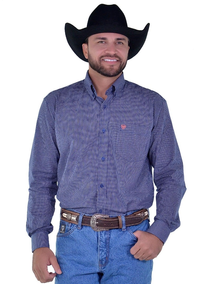 Camisa Radade Manga Longa Xadrez Fifty cor Marinho - 1701