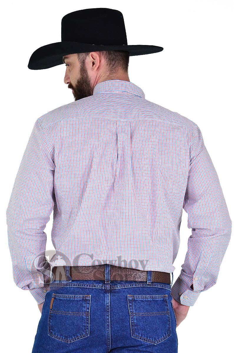 Camisa Radade Manga Longa Xadrez Fifty Vermelha e Azul - 1430