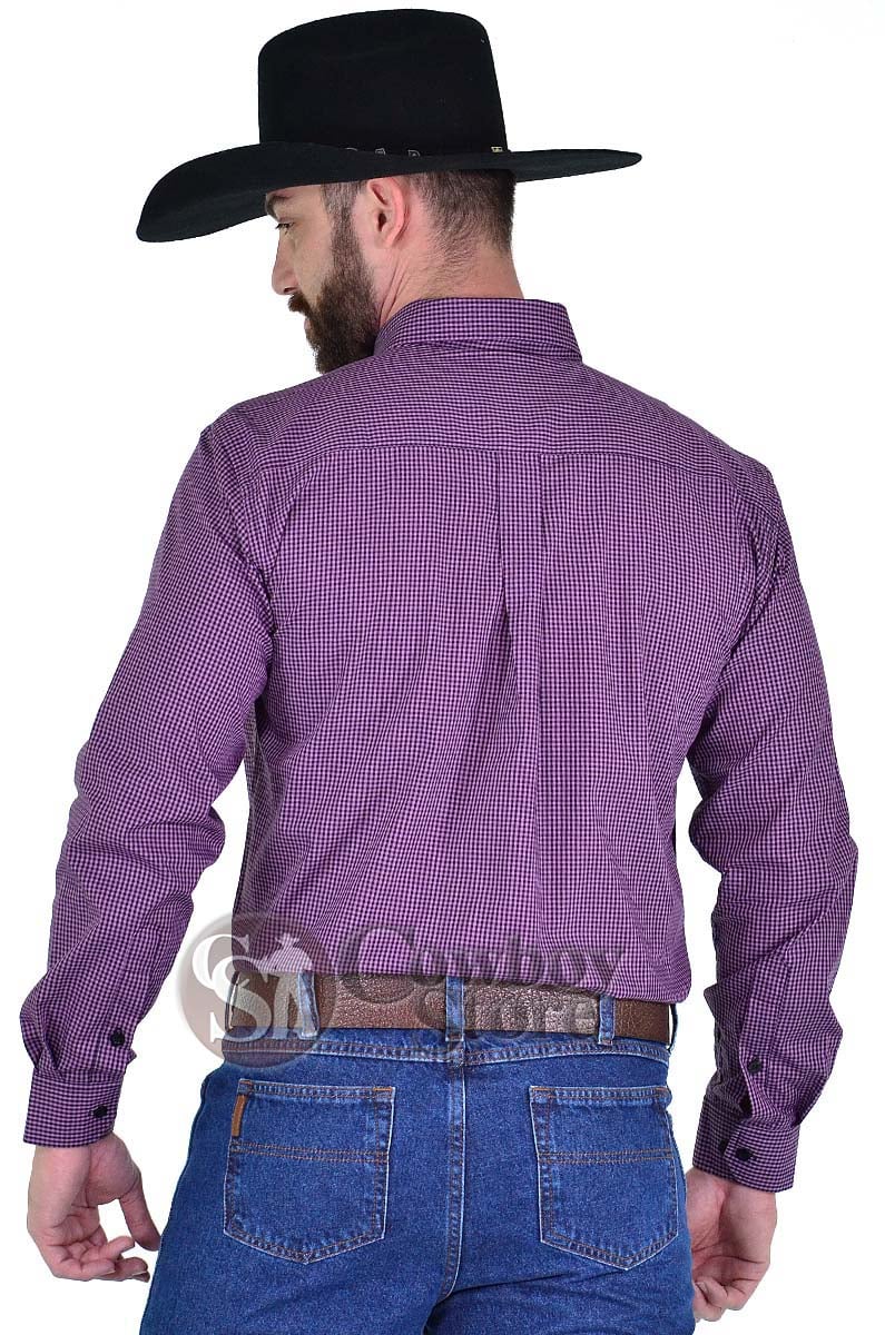 Camisa Radade Manga Longa Xadrez Fifty Vinho  - 1428