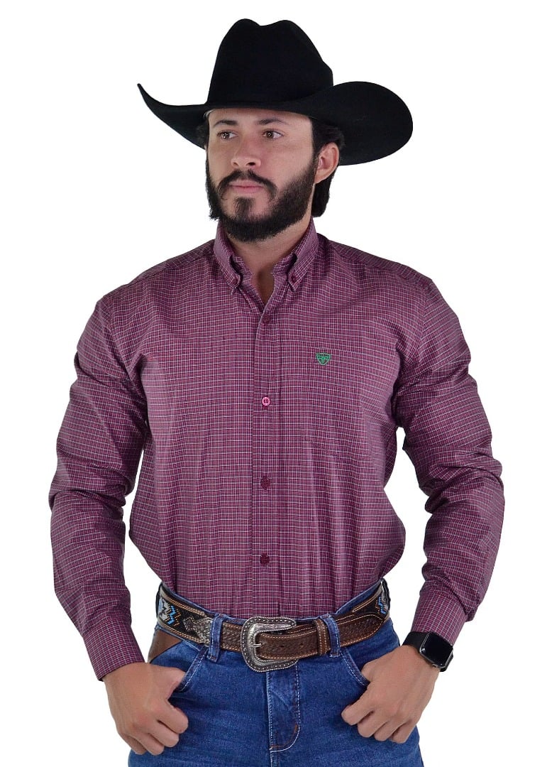 Camisa Radade Manga Longa Xadrez Fifty Vinho 1793
