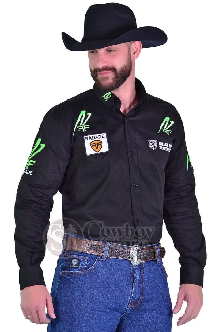 Camisa Radade RDE Champion Sarja Manga Longa Bordada Preto - 1150
