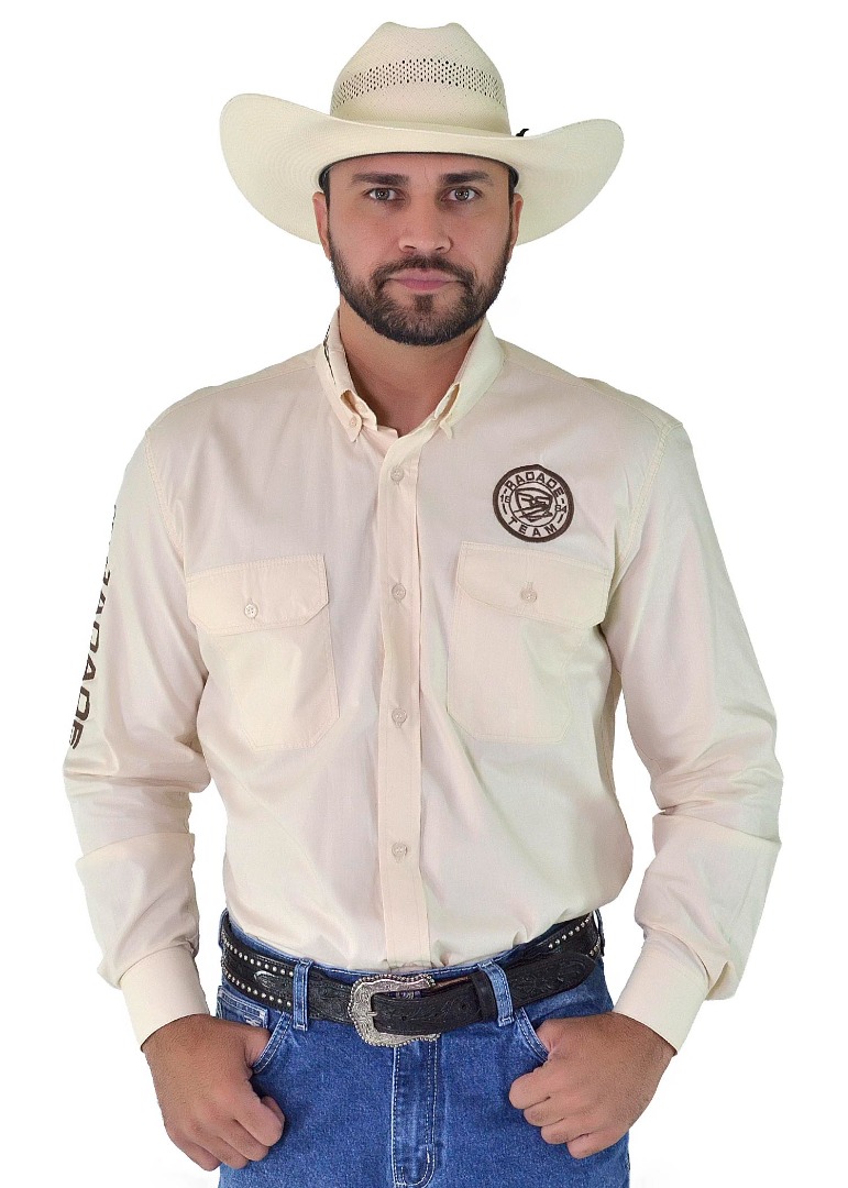 Camisa Radade RDE LIGHT Manga Longa Bordada Bege - 1834