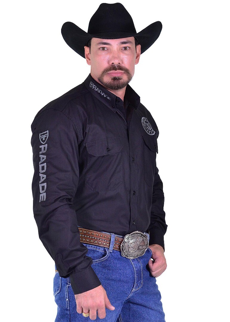 Camisa Radade RDE LIGHT Manga Longa Bordada cor Preto - 2023