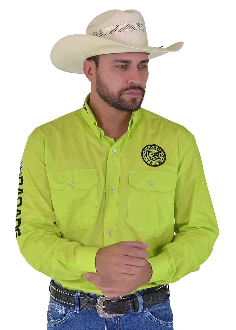 Camisa Radade RDE LIGHT Manga Longa Bordada cor Verde Abacate - 1875