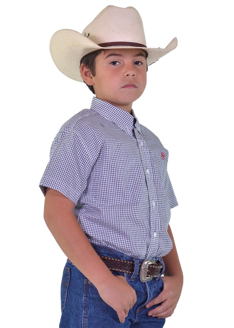 Camisa Radade Unissex Infantil Manga Curta Xadrez cor Preto - 1975