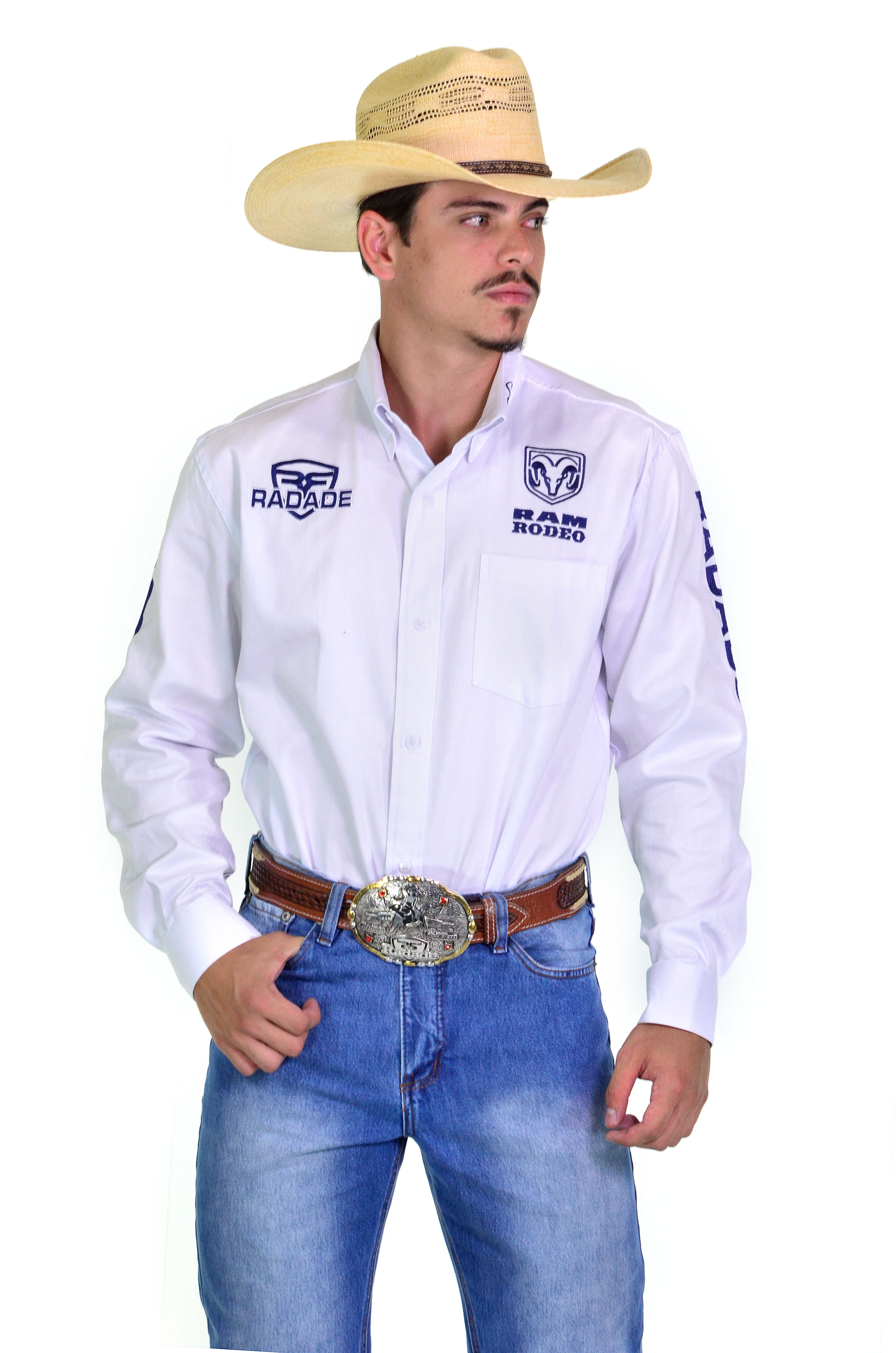 Camisa RAM Radade Team Sarja Manga Longa Bordada Branca - 1035