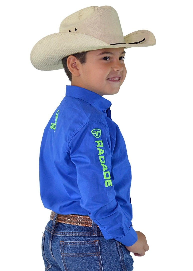 Camisa RDE LIGHT Unissex Infantil Manga Longa Bordada cor Royal - 1857
