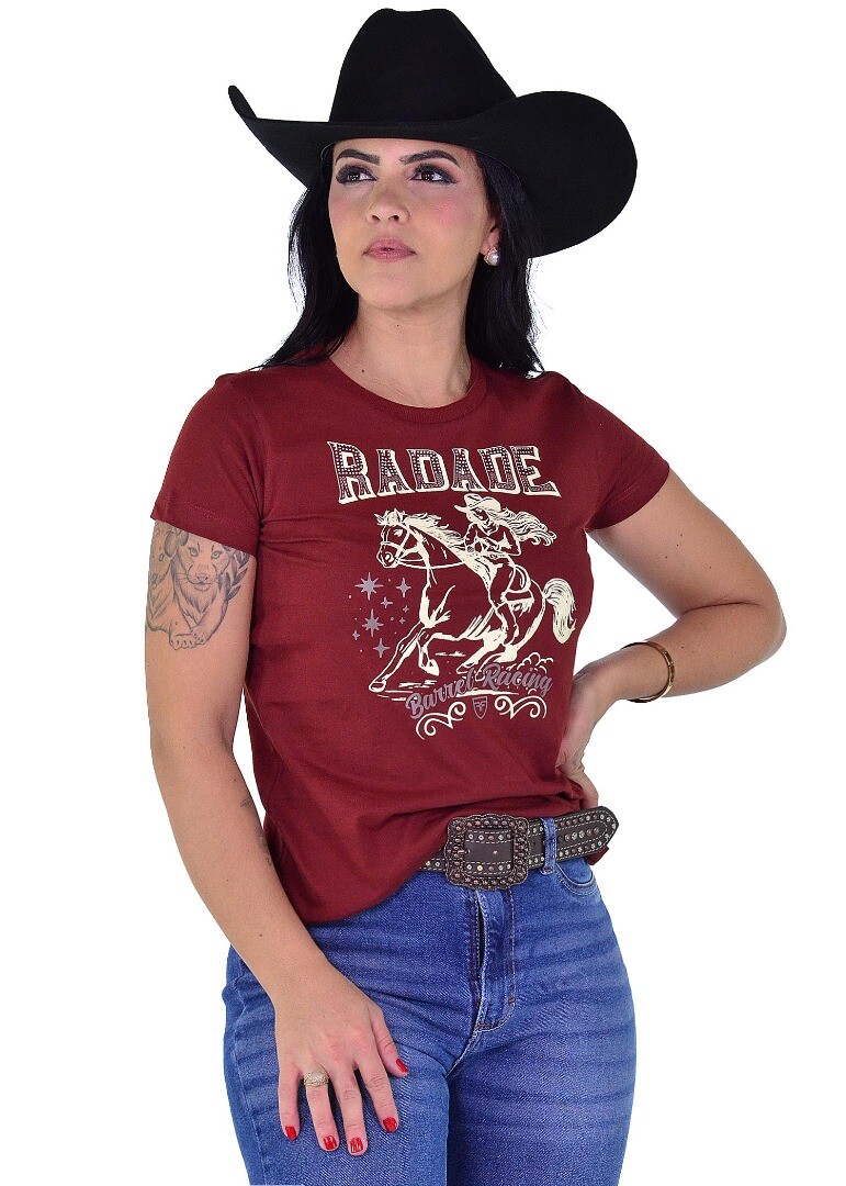 Camiseta Baby Look Radade cor Vinho - 2090