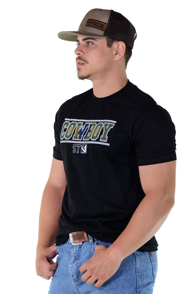 Camiseta Cowboy St Silk Preta - 1140