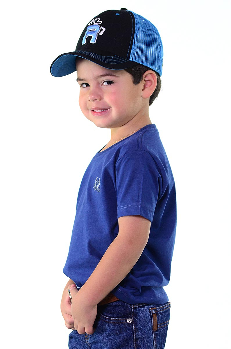 Camiseta Infantil Radade Bordada Azul - 1260