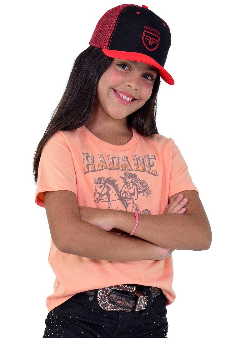 Camiseta Infantil Radade com Strass cor Laranha - 2049