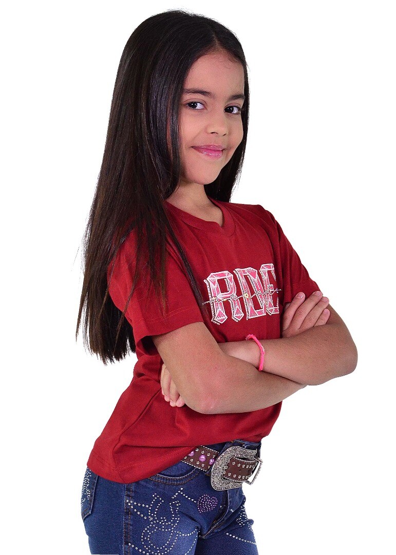 Camiseta Infantil Radade com Strass cor Vermelha - 1972