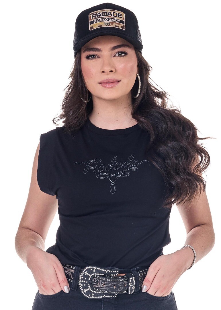 Camiseta Regata Radade Bordada RDE cor Preto - 2140