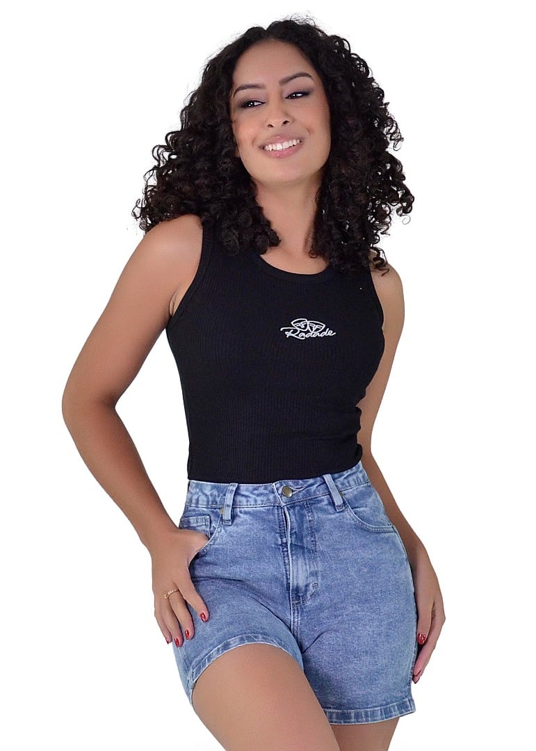Camiseta Regata Radade RIB RDE cor Preto - 1836