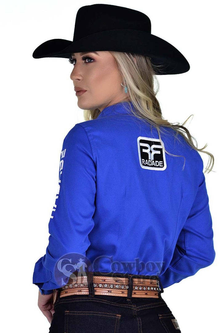 Camisete Manga Longa Bordada Rodeo RAM Radade cor Azul Royal - 1172