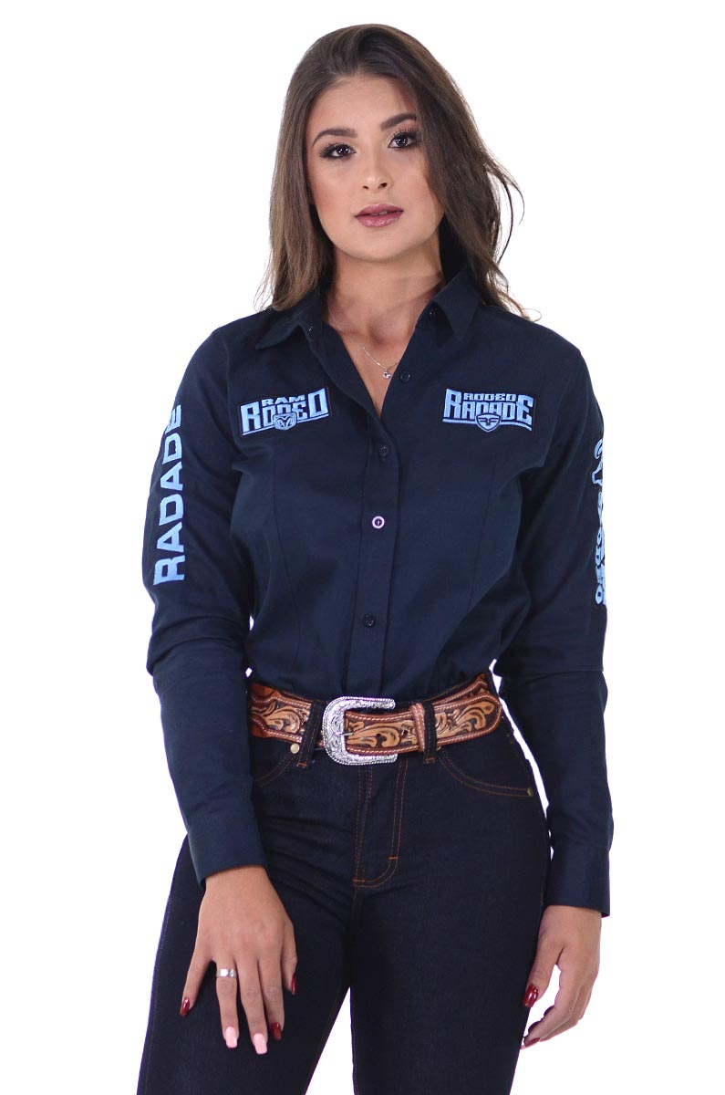 Camisete Manga Longa Bordada Rodeo RAM Radade cor Marinho - 1171