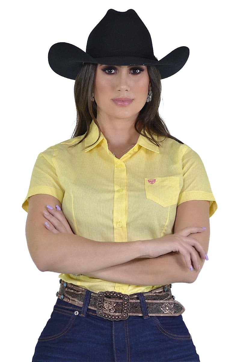 Camisete Radade Manga Curta Xadrez Fifty Amarelo - 1316