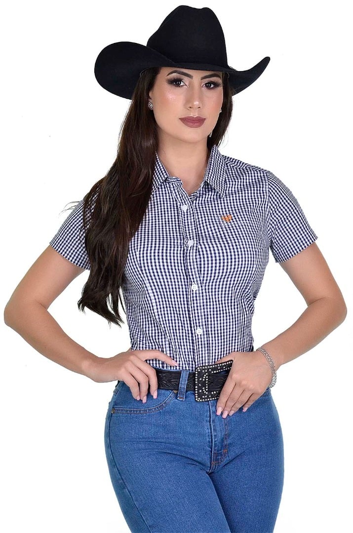 Camisete Radade Manga Curta Xadrez Fifty Marinho - 1644