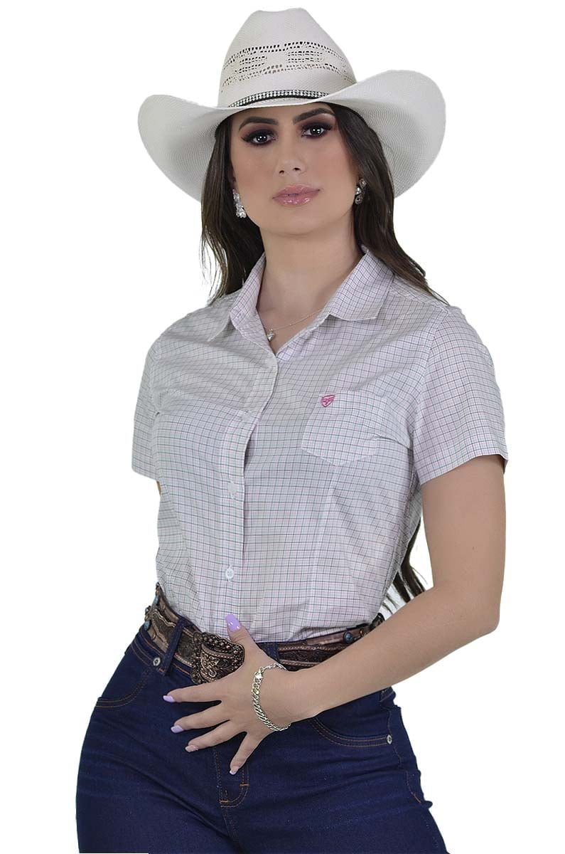 Camisete Radade Manga Curta Xadrez Verde e Branco - 1317