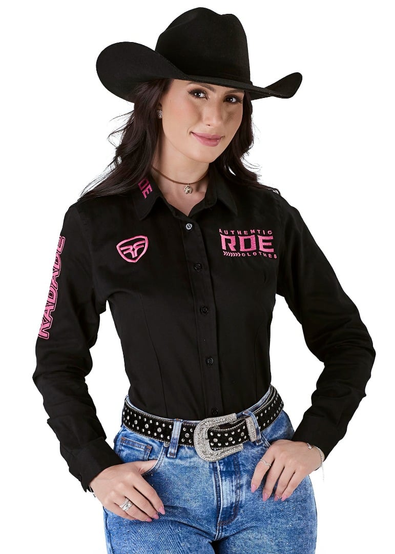Camisete Radade Manga Longa Bordada Authentic Preta - 1833
