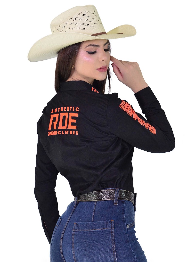 Camisete Radade Manga Longa Bordada Authentic Preta - 1832