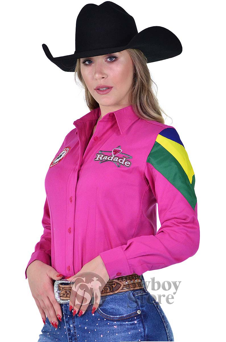 Camisete Radade Manga Longa Bordada BR Pink - 1372
