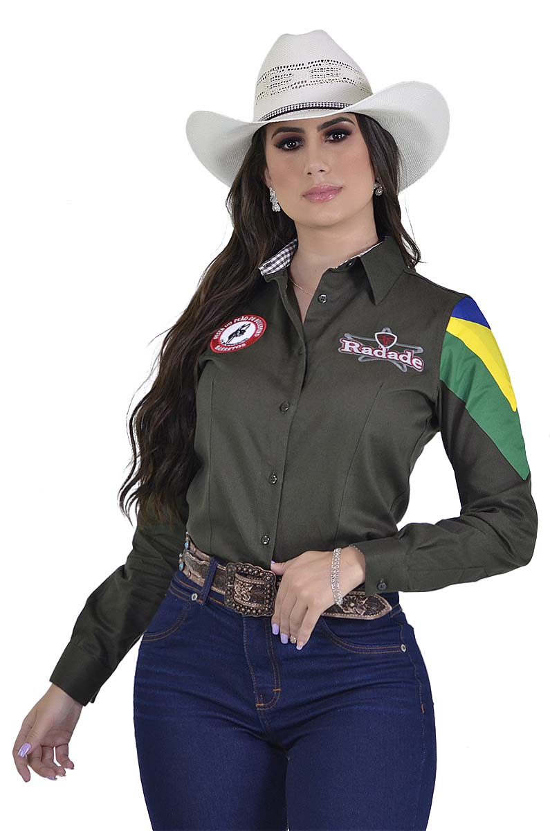 Camisete Radade Manga Longa Bordada BR Verde - 0545