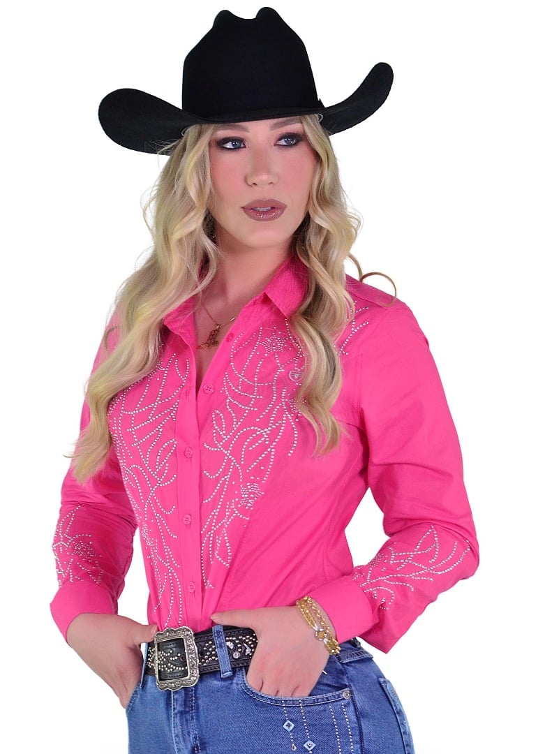 Camisete Radade Manga Longa Bordada BRANCHES cor Pink - 1918
