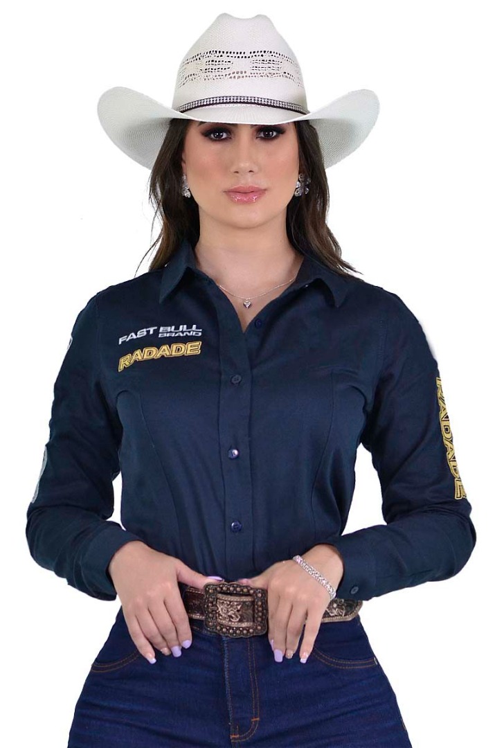 Camisete Radade Manga Longa Bordada Brands Marinho - 0974
