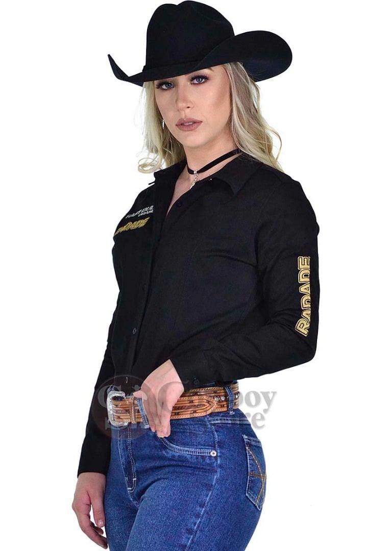 Camisete Radade Manga Longa Bordada Brands Preta - 0972