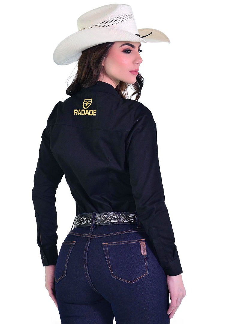 Camisete Radade Manga Longa Bordada BROWNSTONE cor Preta - 1919