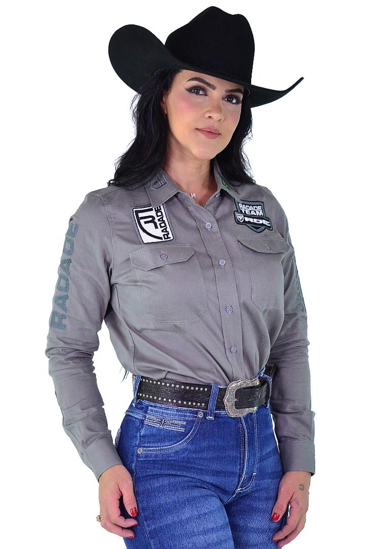 Camisete Radade Manga Longa Bordada BRUT cor Cinza - 2082