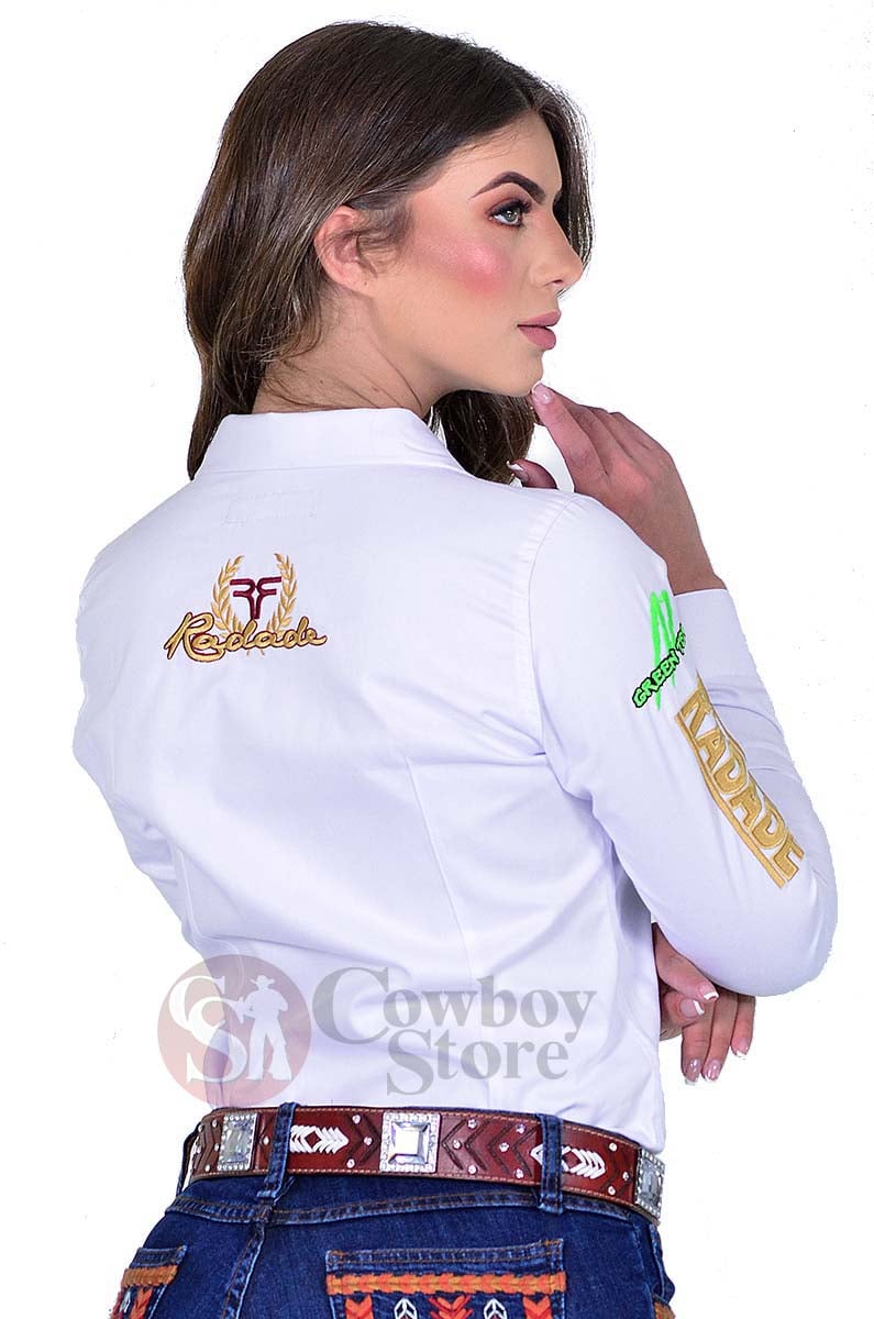 Camisete Radade Manga Longa Bordada Green Team Branca - 1369
