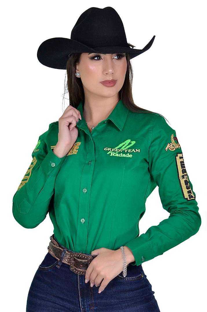 Camisete Radade Manga Longa Bordada Green Team cor Verde - 1167