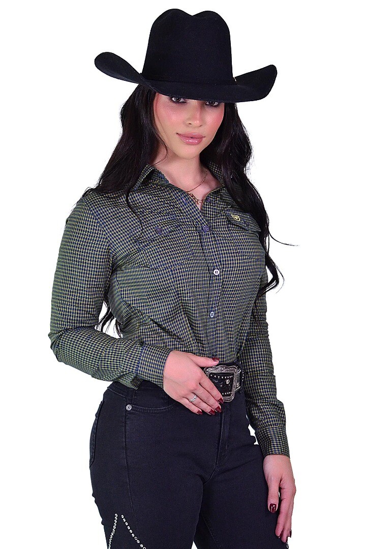 Camisete Radade Manga Longa Xadrez Fifty cor Verde - 2171