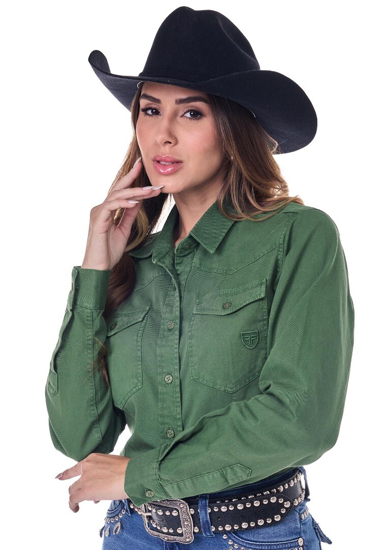 Camisete Radade Manga Longa YL Stone cor Verde - 2142