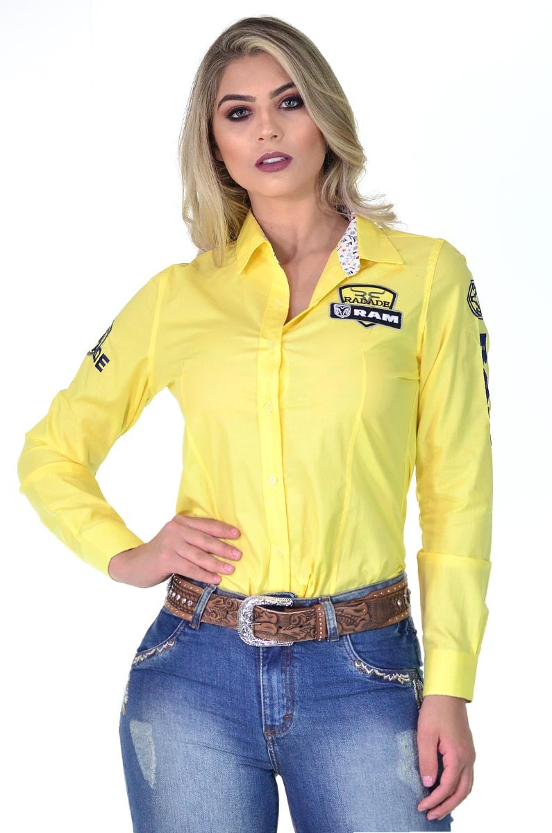 Camisete RAM Radade Team Manga Longa Bordada Amarela - 1067