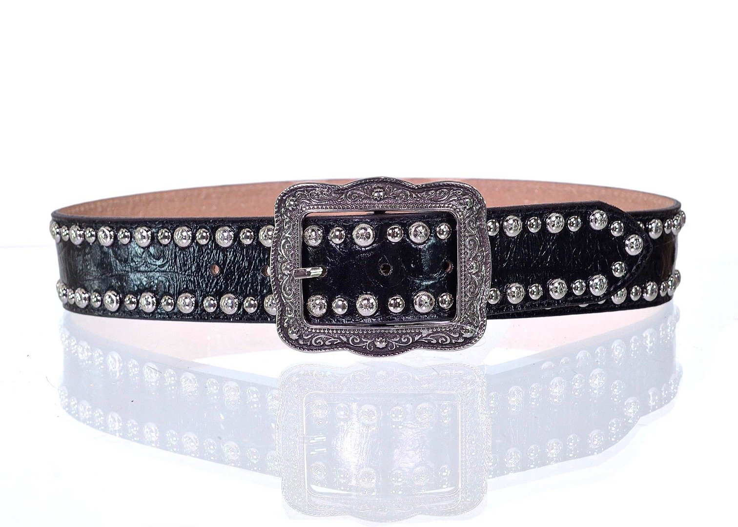 Cinto Paul Western em Couro cor Preto - pw456-2