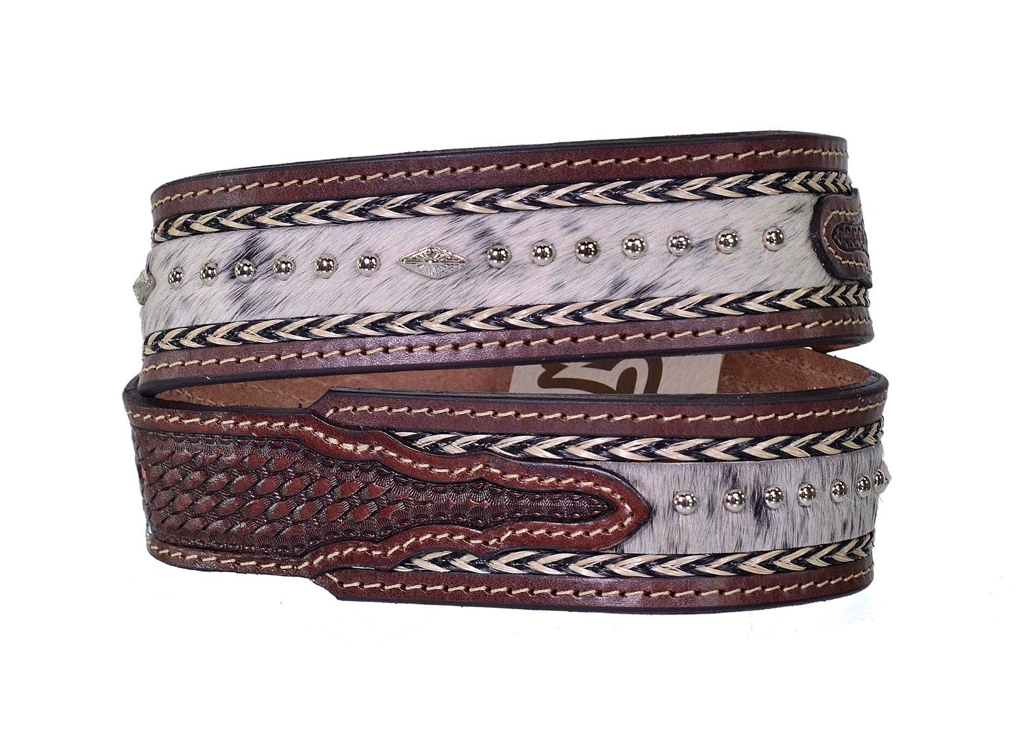 Cinto Paul Western em Crina e Couro cor Marrom - pw400