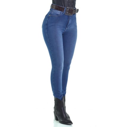 Calça Jeans Feminina Cowgirl Skinny Azul